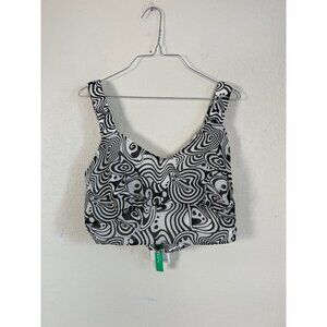 Stitch & Pine Abstract Crop Summer Top Large NEW